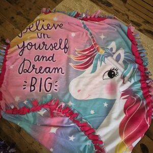 Colorful Unicorn Fleece Blanket